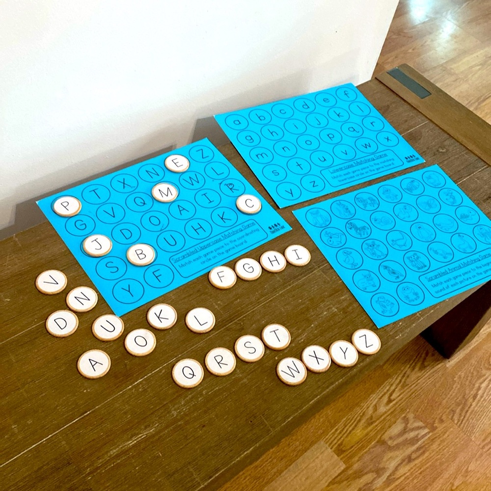 Munchkin Lane preschool wooden letters matching game